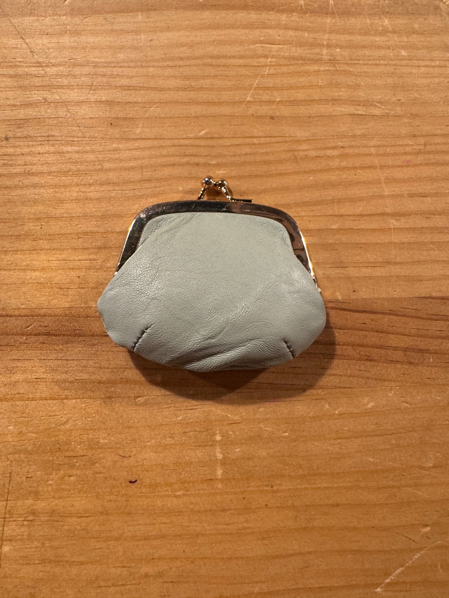 Mini Monedero Cuero Verde Menta