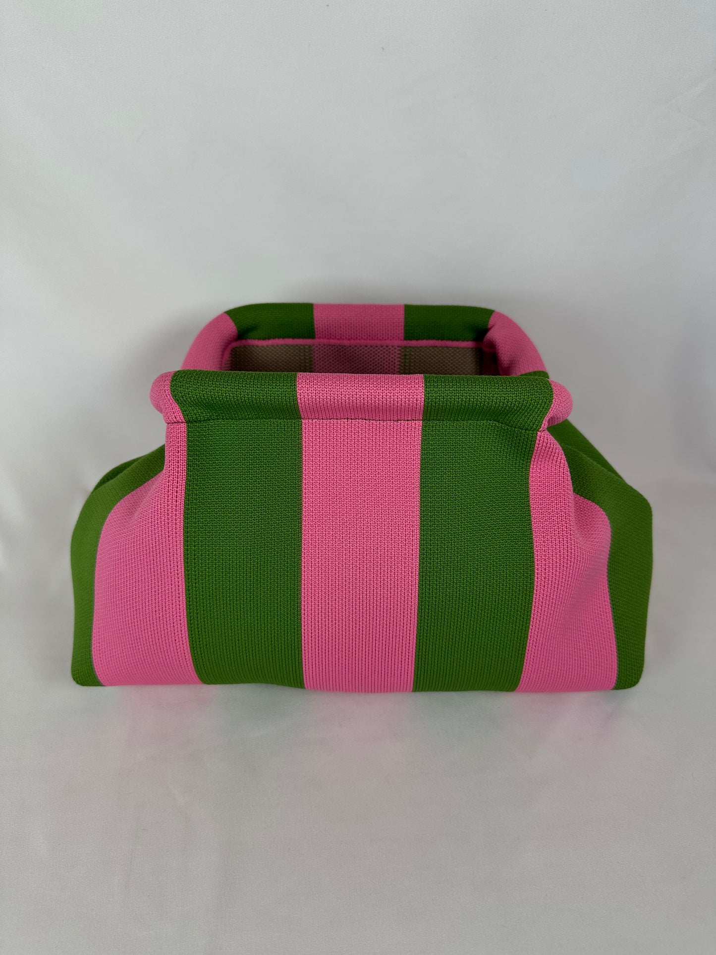 Clutch Rayas Verde y Rosa