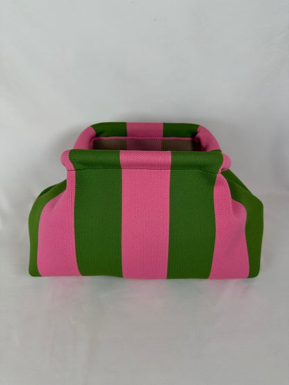 Clutch Rayas Verde y Rosa