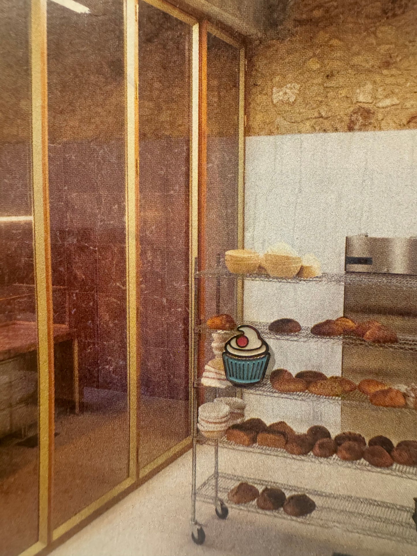 Mini Pendientes Muffin o Bollo o Pastel Azul con Nata y Guinda Tipo I