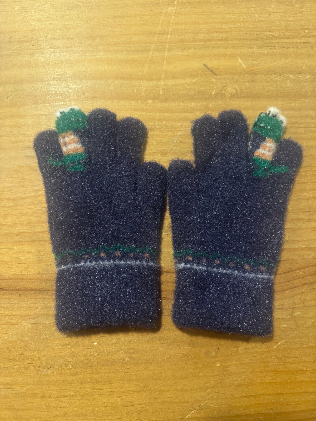 Guantes Infantiles Dinosaurio Dedo Azul Marino