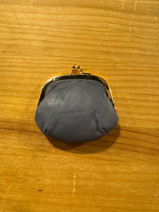 Mini Monedero Cuero Azul