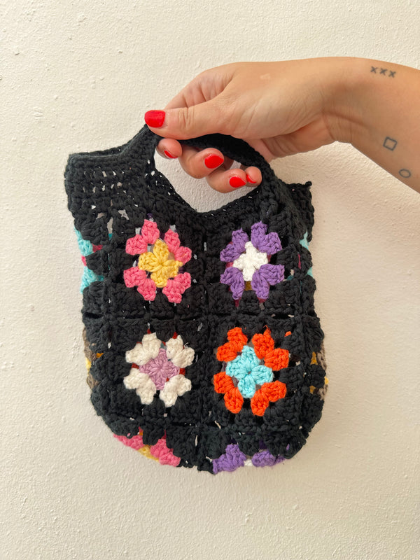 Mini Bolso Ganchillo negro