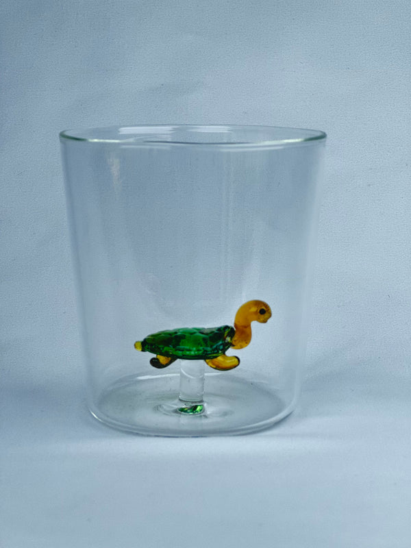 Vaso Vidrio Figura Dentro Tortuga