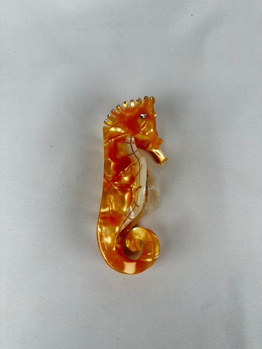 Pinza de Pelo Caballito de Mar Amarillo