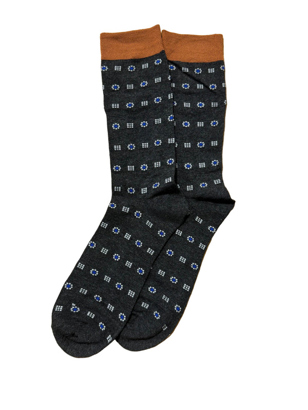 Calcetines Hombre Gris con Flores