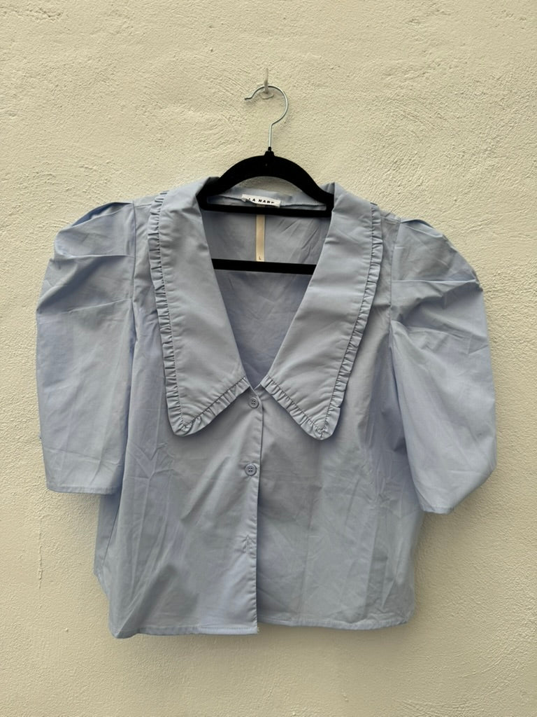 Blusa Cuello Bebé Azul Claro