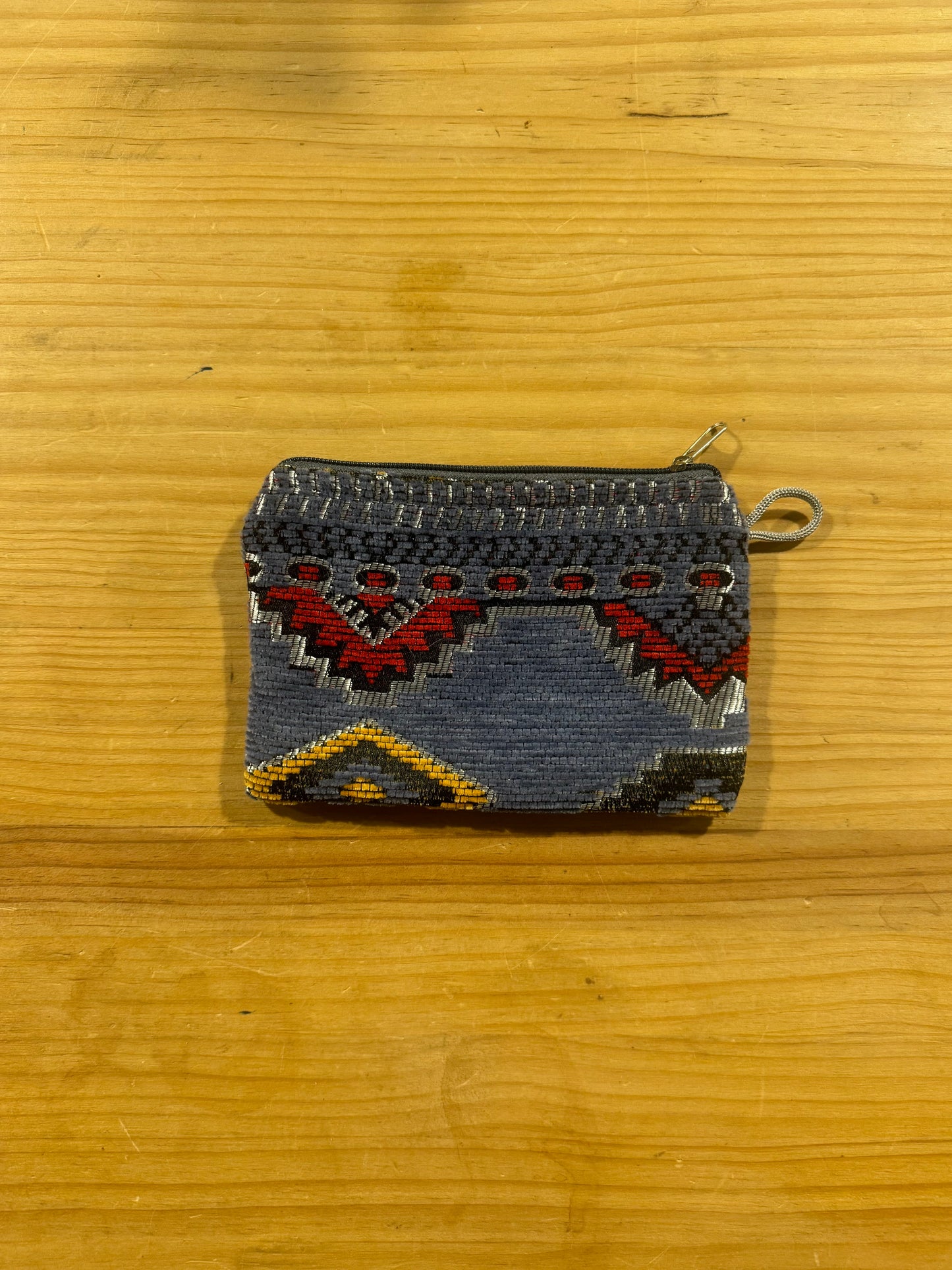 Monedero Bolsita Marruecos Terciopelo Grande Kilim Fondo Azul