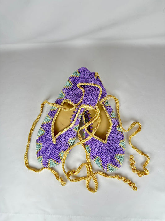 Bailarina de Crochet Lila y Azul talla 36