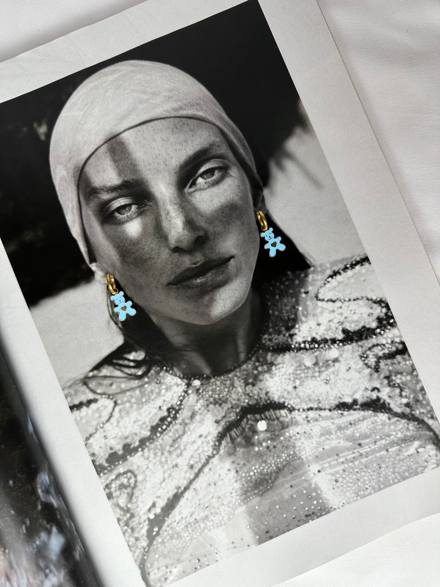 Mini Pendientes Oso Osito Azul