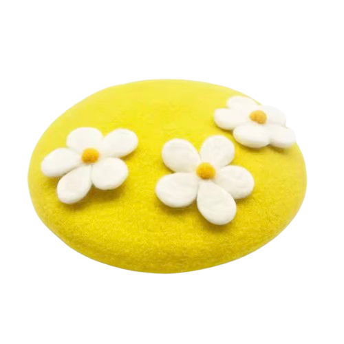 Boina con Margaritas Amarillo