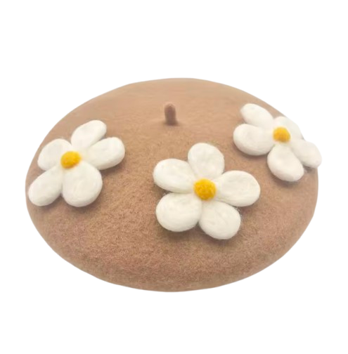 Boina con Margaritas Beige