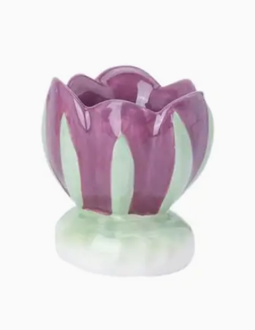 Portavelas Bajo Candelabro Morado