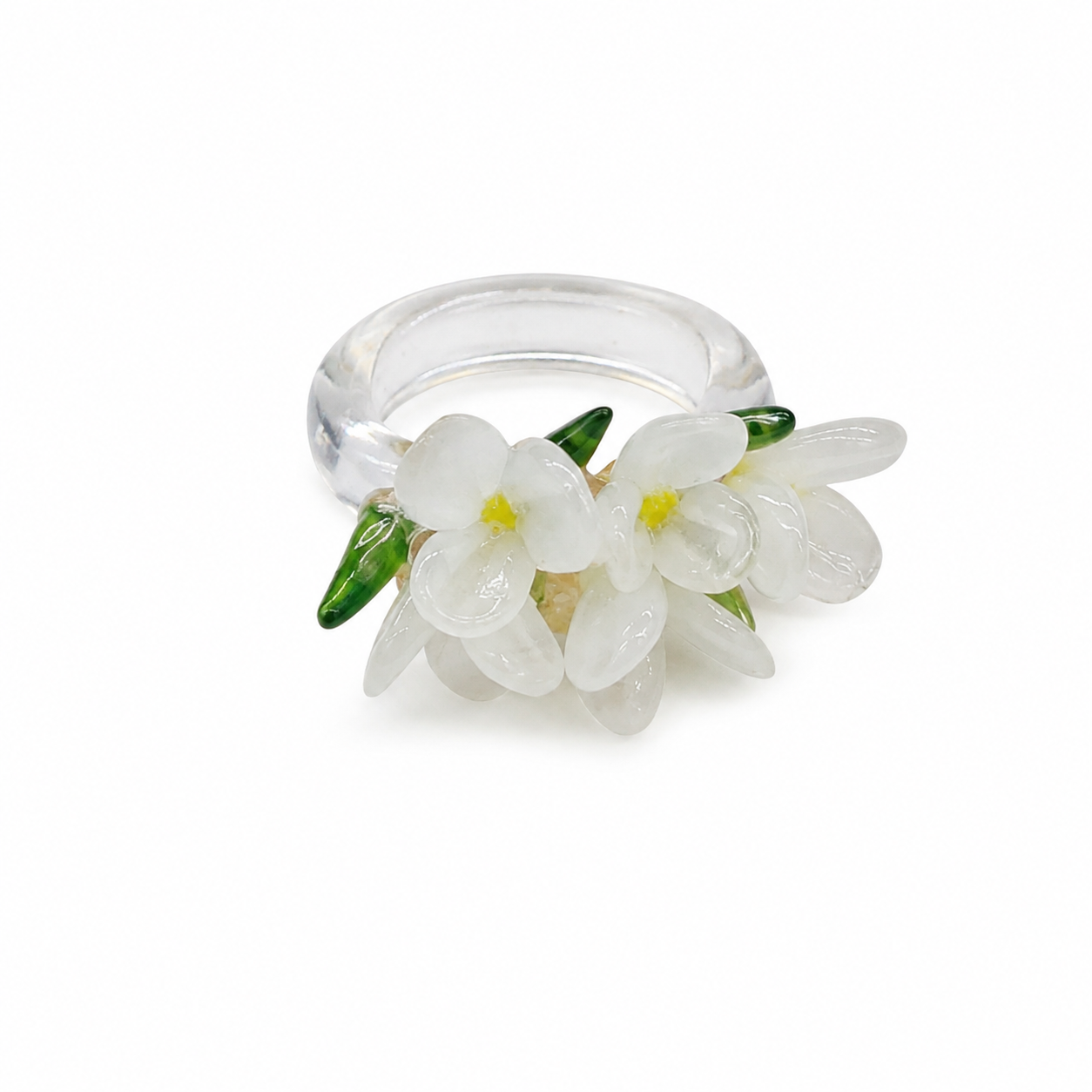 Anillo Flores Cristal Jazmín
