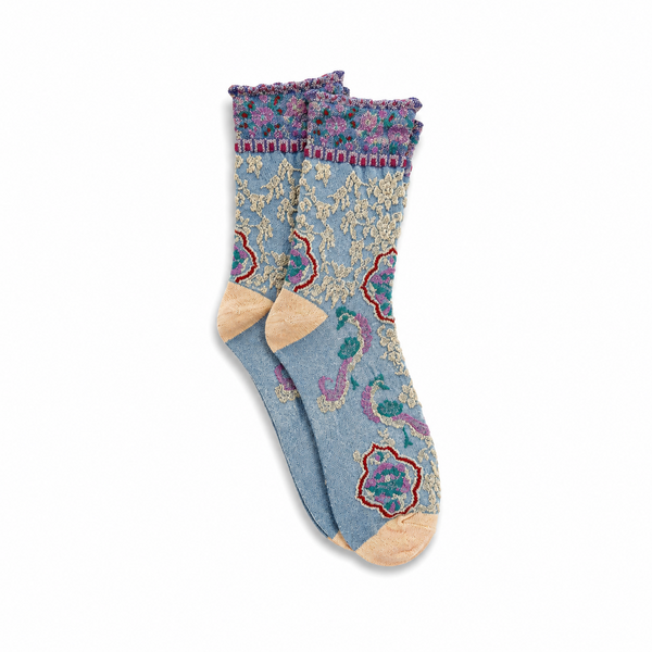 Calcetines Mujer Pasley Pavo Real Azul Claro