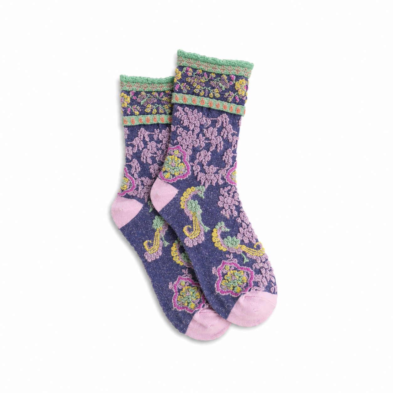 Women's Paisley Peacock Dark Blue Socks