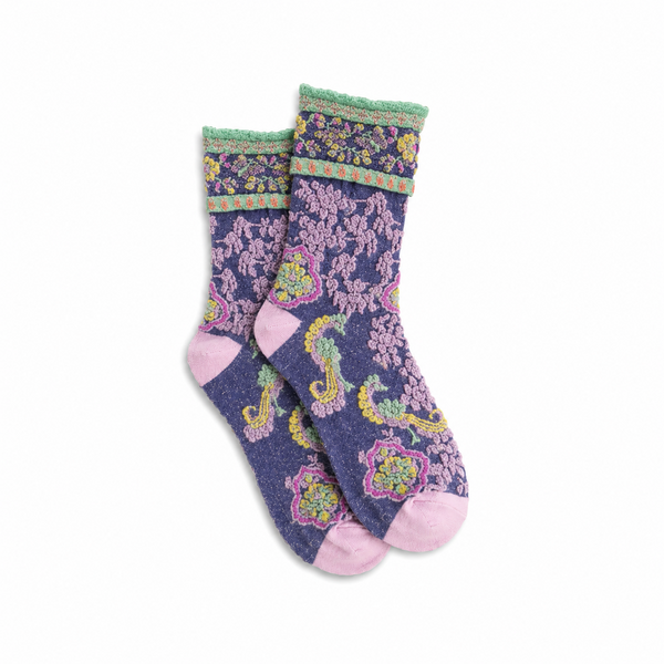 Calcetines Mujer Pasley Pavo Real Azul Oscuro