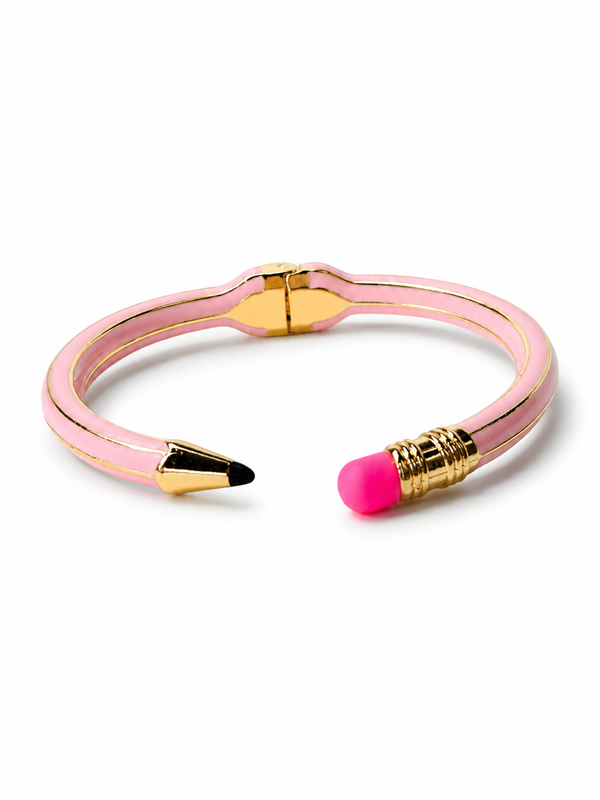 Pulsera Lápiz Abierta Rosa Claro