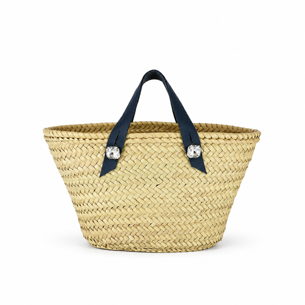 Jewel Button Basket Bag
