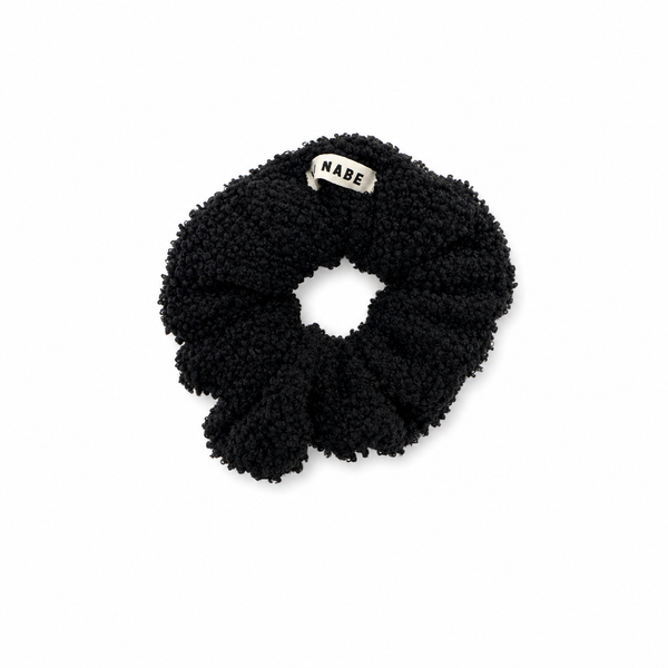Lamb Sherpa Black Scrunchie