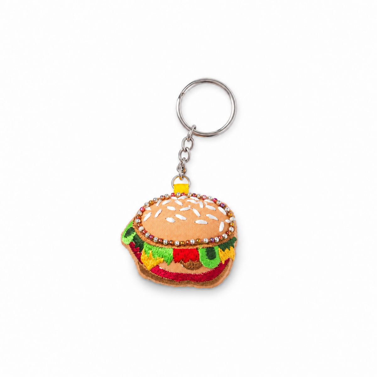 Llavero de Hamburguesa Bordada