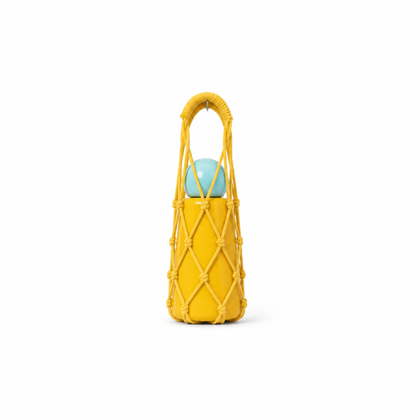 Bolsa Crochet para Botella Amarilla