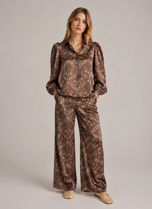 Pantalón Estampada Verde Ikat