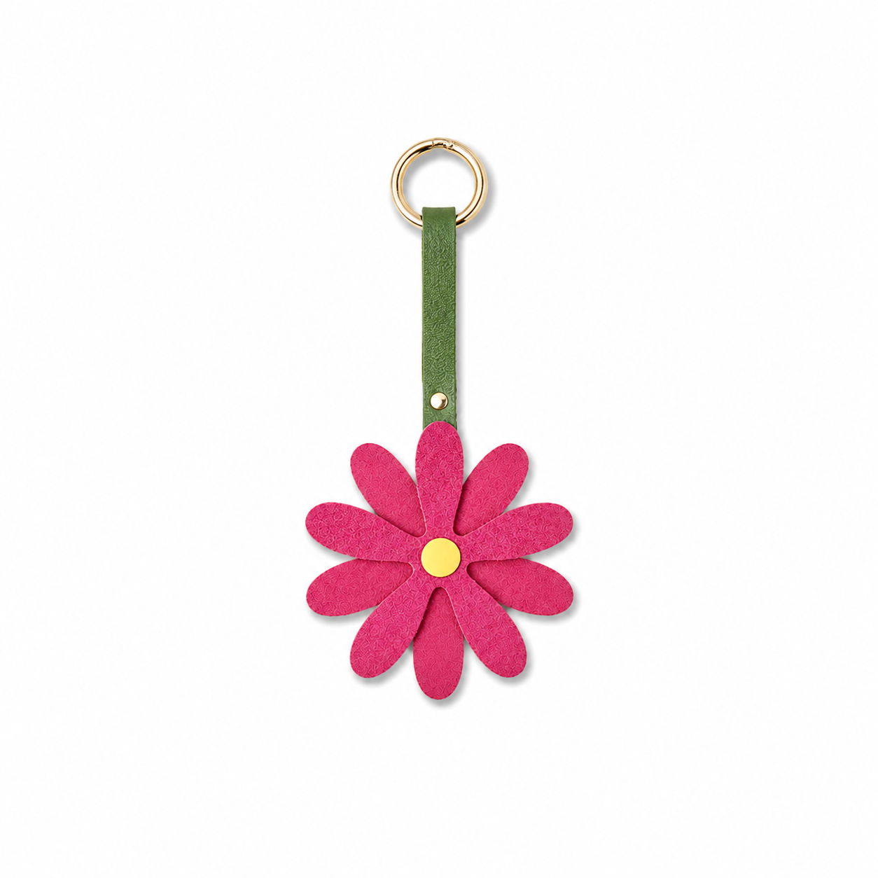 Large Fuchsia Daisy Charm Keychain