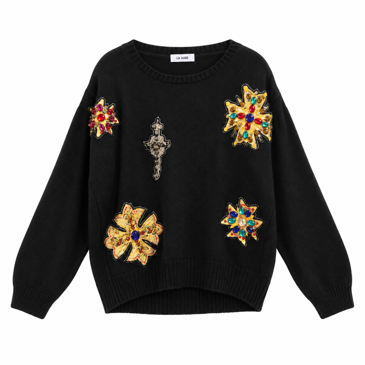 Jersey Negro con Cruces Pedrería