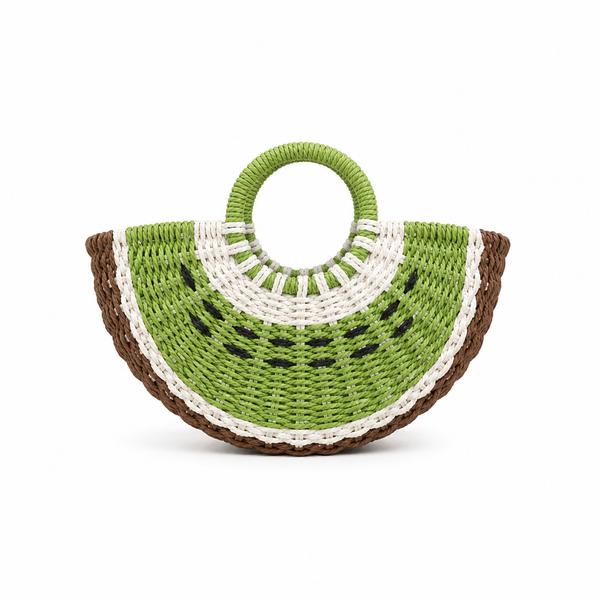 Bolso Capazo Yute Forma de Kiwi