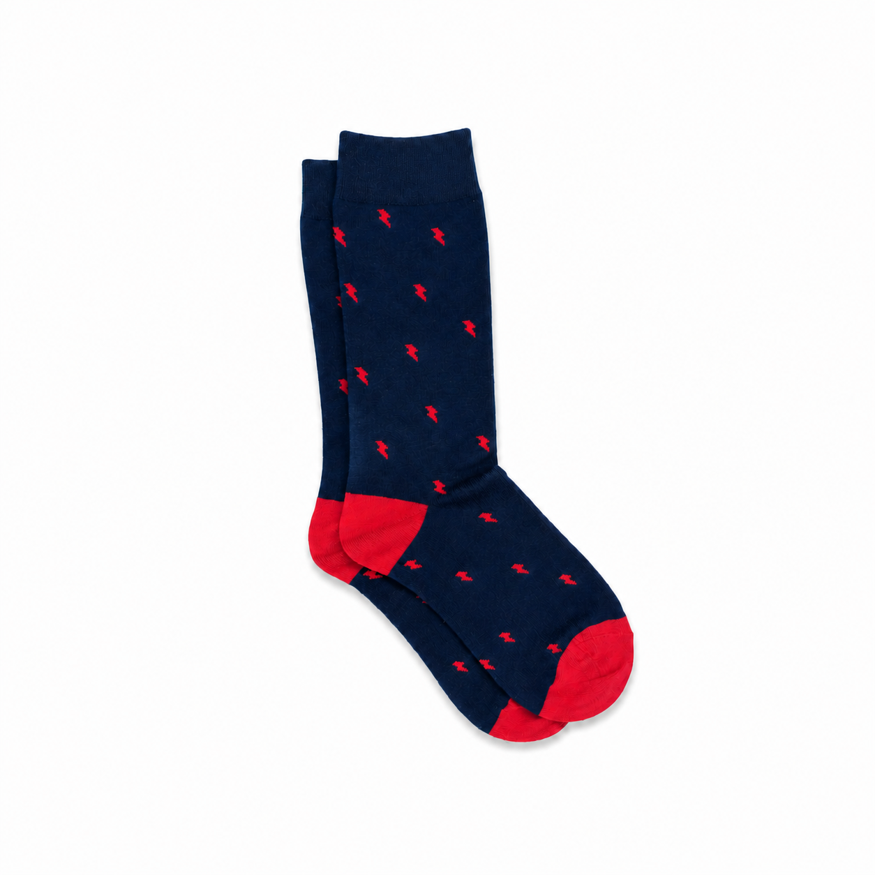 Men's Navy Blue Red Lightning Socks