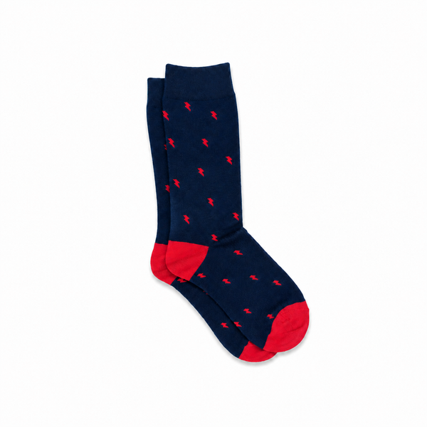 Men's Navy Blue Red Lightning Socks