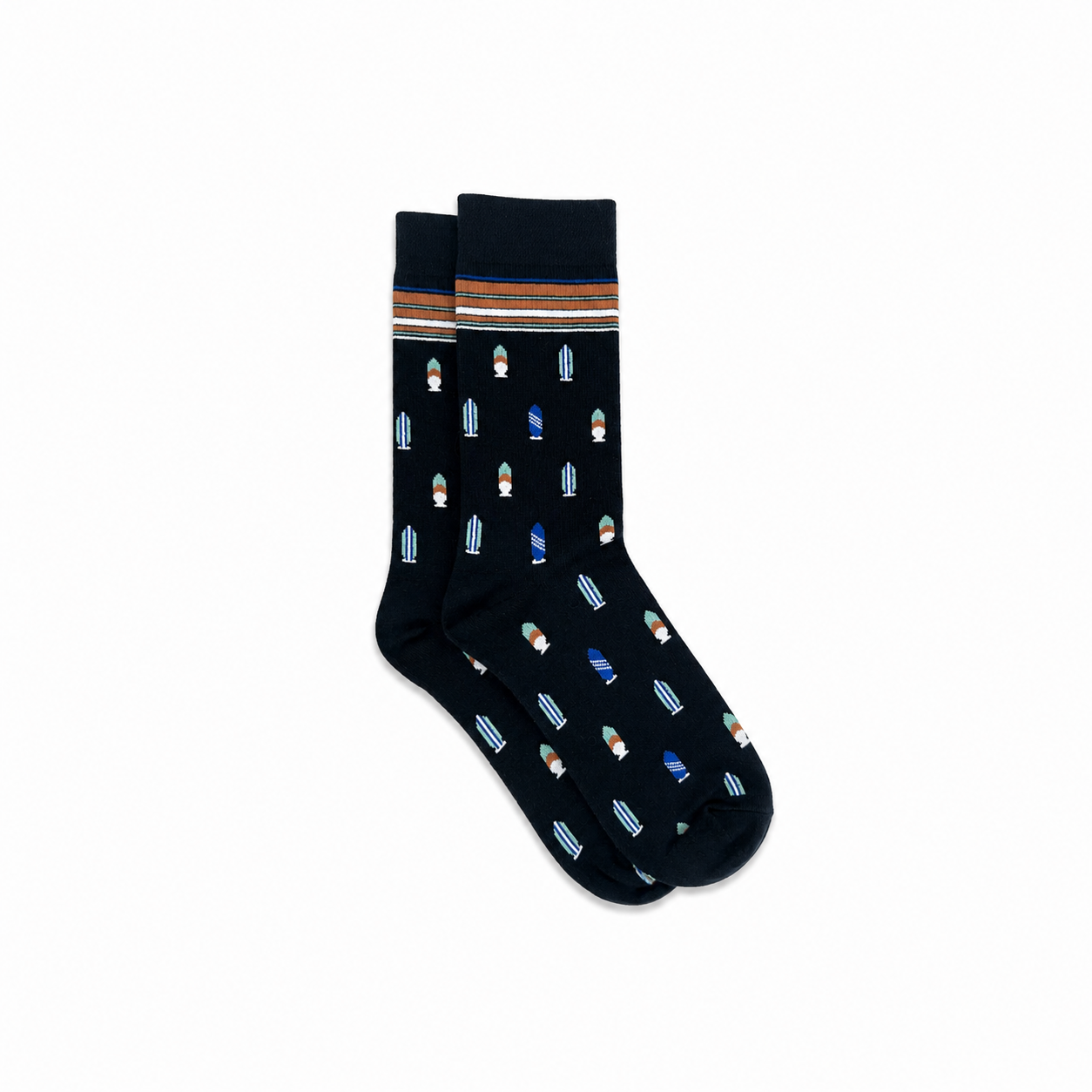 Men's Navy Surfboard Socks