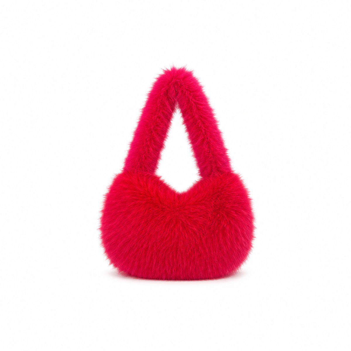 Bolso Pelo Bicolor Rojo y Fucsia