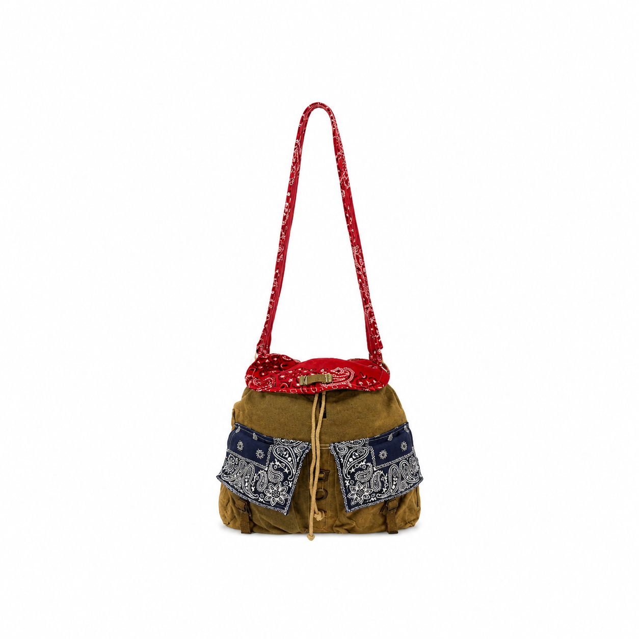 Vintage Military Bag with Bandana Detail