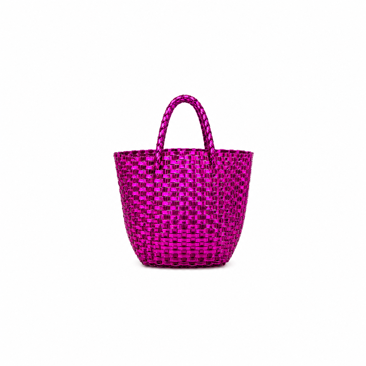 Fuchsia Metallic Braided Plastic Bag