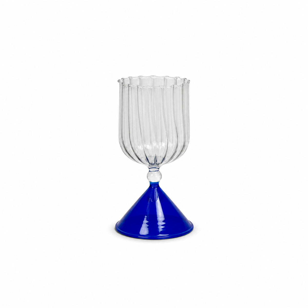 Copa Base Azul Cristal