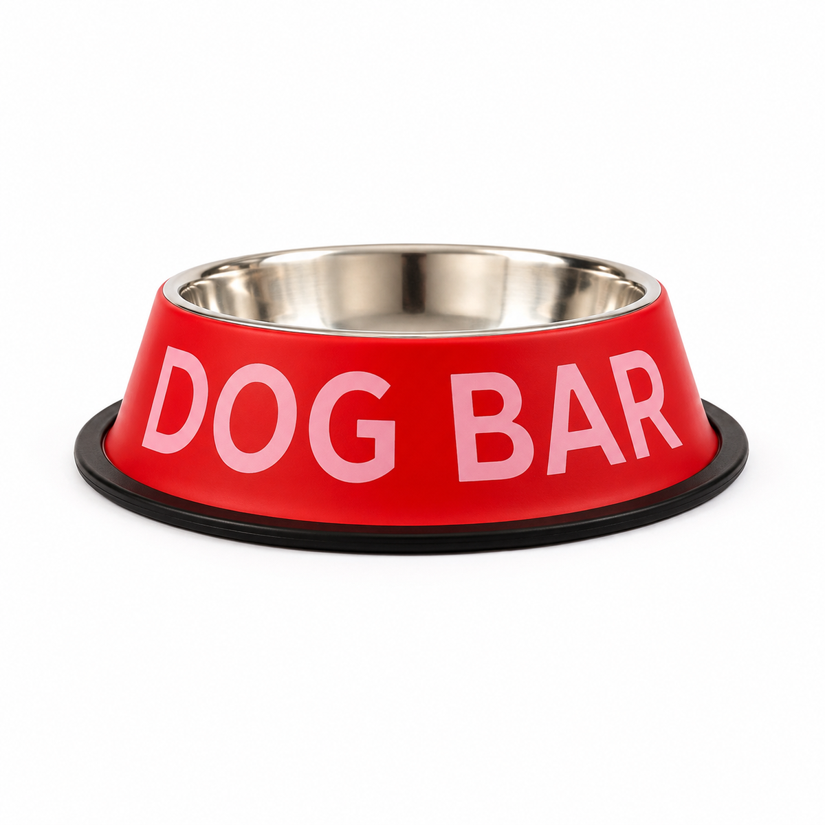 Comedero Cuenco Bowl Mascota Perro Dog Bar Grande Rojo y Rosa
