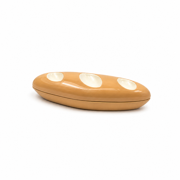 Fuente en Forma de Barra de Pan con Tapa