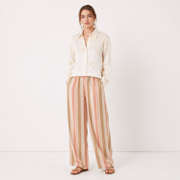 Pantalón Rayas Verde y Rosa