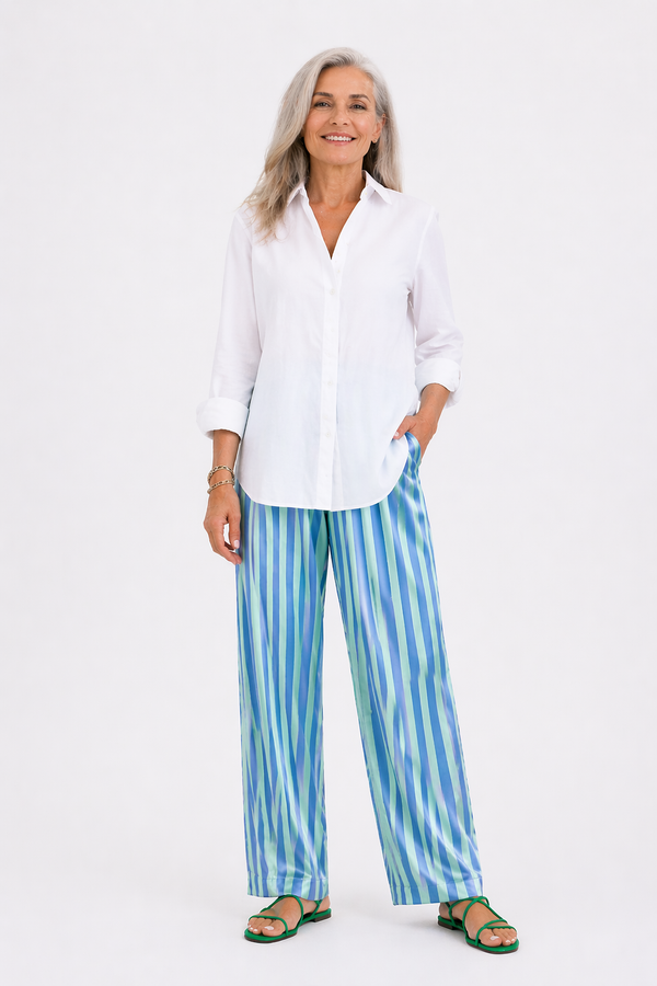 Pantalón Rayas Azul y Verde