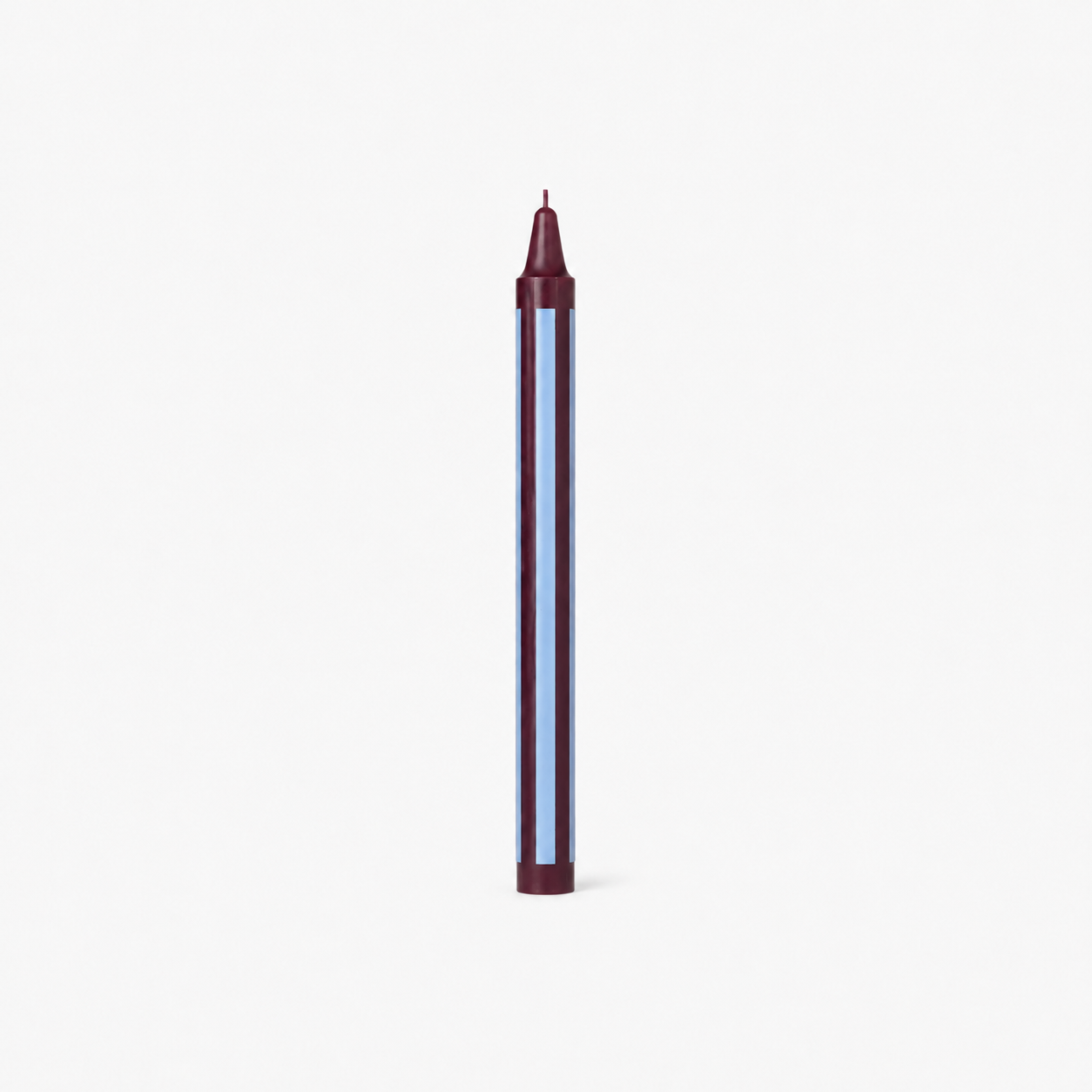 Purple and Blue Striped Taper Candle