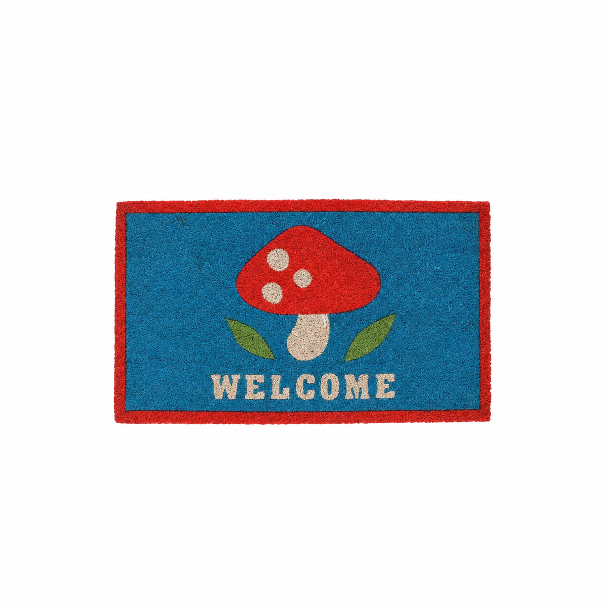 Felpudo Welcome Azul con Seta Amanita muscaria Matamoscas Falsa oronja