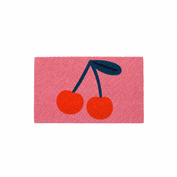 Pink Doormat with Cherry