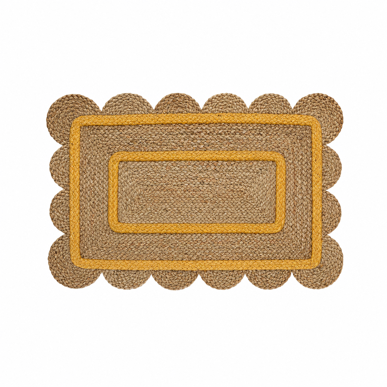 Yellow Jute Waves Doormat