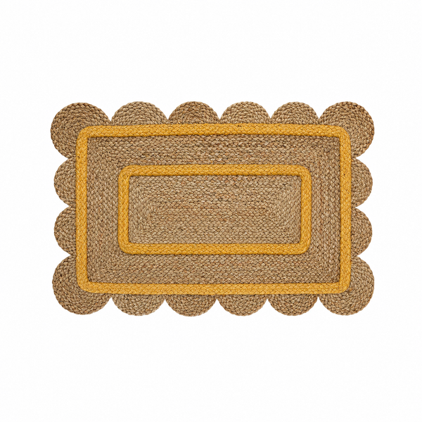 Yellow Jute Waves Doormat