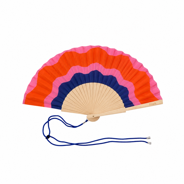 Abanico Ondas Rojo Rosa y Azul