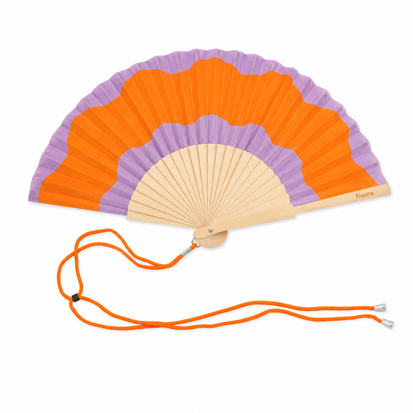 Abanico Ondas Morado y Naranja