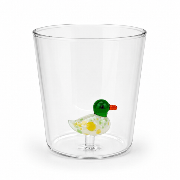 Vaso Vidrio Figura Dentro Pato
