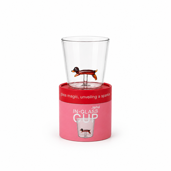 Glass with Dachshund Figure Inside